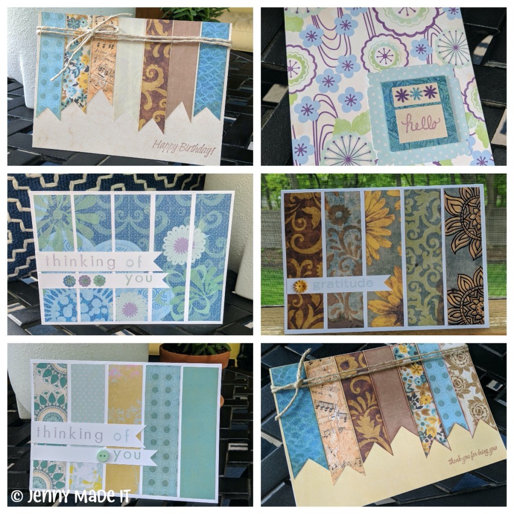 Collage photo of handmade cards I made.
