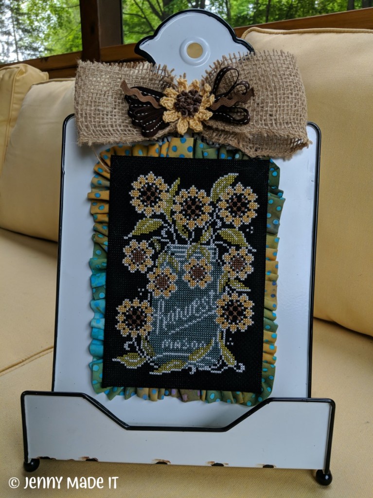 Photo of a finished cross stitch piece