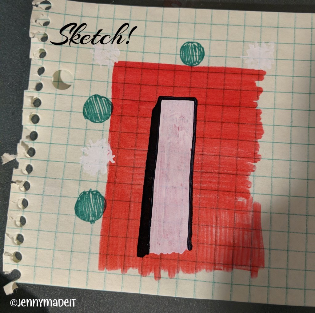 Photo of my marker sketch of how I thought the final project should turn out
