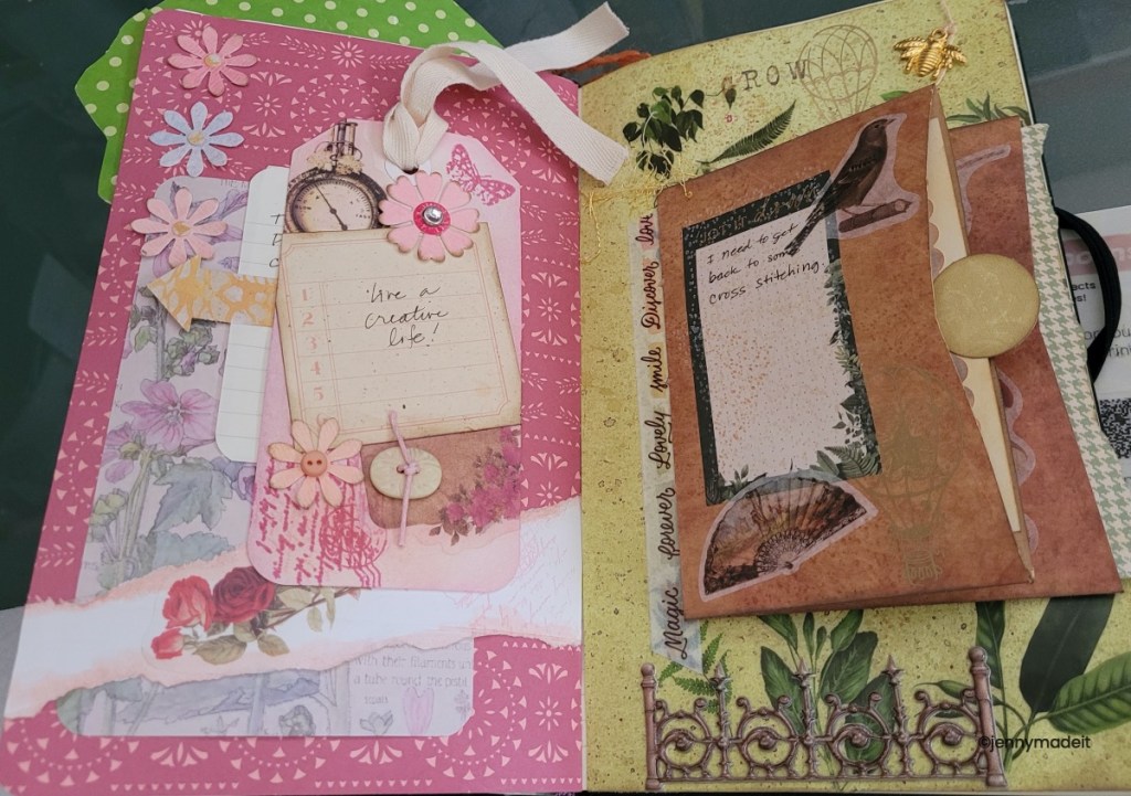 Photo of a double page spread from my own journal.